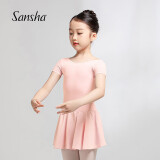 三沙（Sansha）芭蕾舞儿童带裙连体服女童短袖练功服舞蹈考级服装Y3554粉XXL