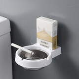 畅印 壁挂免打孔烟灰缸卫生间厕所家用挂墙烟灰缸个性创意不锈钢烟灰缸 白色烟灰缸[两个装]