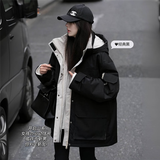 妍莉芬（yanlifen）羽绒棉服女冬季棉衣外套2025年新款工装加厚时尚羽棉袄绒服派克服 黑色 M 建议105-125斤