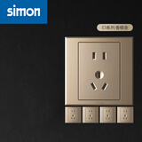 西蒙（SIMON） 开关插座E3系列香槟金色86型电源墙壁墙面面板套餐 五孔插座10只套装