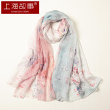 上海故事真丝丝巾女100%桑蚕丝雪纺纱巾披肩春秋围巾礼盒礼物 香兰牡丹