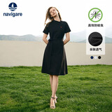 Navigare意大利小帆船女士短袖Polo裙休闲连衣裙2322874503 暗夜黑 M 