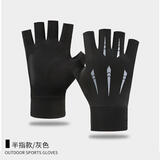 兰莱美半指电竞手套薄款防滑冰丝冷感鼠标防汗玩电脑游戏专用青少年男女 F102灰色半指款 均码