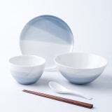 悠瓷（youcci） 雾海系列北欧创意碗盘餐具组合网红家用陶瓷碗筷全家配套碗碟套装 雾海1人食-5件套
