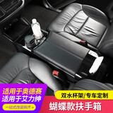 贝利尼适用于15-25款本田奥德赛锐混动版扶手储物箱艾力绅无线充扶手箱 蝴蝶款扶手箱 双开门钢琴黑色