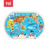 TOI儿童故事拼图玩具幼儿早教木质拼图拼板男孩玩具女孩生日礼物2-3-4-5-6岁 80片世界地图