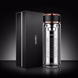 雷德夫（LEIDFOR）G22 双层玻璃杯大容量500ml泡茶杯办公室便携高档商务杯子保温 500ml金色