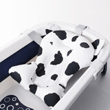 巴比象（Barbie elephant）新生婴儿洗澡躺托沐浴网悬浮浴垫网兜防滑折叠浴盆宝宝洗澡用品 升级浴网奶牛