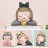 易树家 轻奢小萝莉树脂开关贴墙贴保护套创意3d立体皇冠开关装饰贴插座面板开关套 轻奢小萝莉开关贴（整套4个）