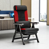 自力（ZILI）折叠办公椅家用电脑椅游戏电竞椅可躺靠背椅子人体工学午休拉脚椅 红黑拉脚款电脑椅 带支撑
