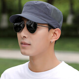 MARCWOOD 帽子夏天男 平顶帽薄款速干棒球帽大头围网眼凉帽遮阳透气鸭舌帽 网格灰色 均码 可调节约（56-61cm）