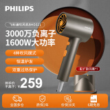 飞利浦（PHILIPS）吹风机大功率电吹风负离子恒温护发多档调节高速家用吹风机送女友礼物送男友礼物 飞利浦高颜值吹风机 黑金筒