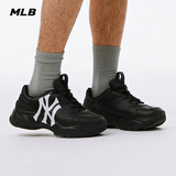 MLB官方老爹鞋女鞋子 25新款七夕增高运动鞋男鞋情侣休闲鞋NY跑步鞋 洋基队/黑色(升级版) 42 (265mm)