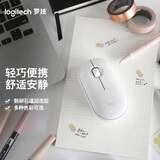 罗技（Logitech）LOGITECH PEBBLE鼠标 无线蓝牙鼠标 办公静音鼠标 鼠标对称鼠标 鹅卵石造型 米白色
