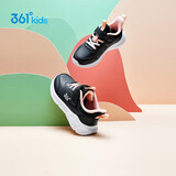 361°童鞋 儿童运动鞋25冬季男女童3-14岁皮革校园跑鞋 黑32