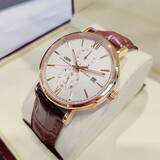 罗宾尼（LOBINNI）瑞士认证品牌男士手表全自动机械表十大名表七夕情人节礼物送男友 旗舰版【玫壳白面】皮带款