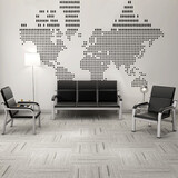 玉树轩三人位排椅四人等候椅长椅子办公沙发茶几组合现代简约办公室沙发 单人+单人+三人位