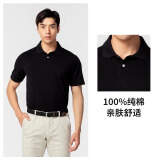 迪卡侬（DECATHLON）Polo衫男女运动T恤夏翻领男短袖宽松半袖公司工服 经典黑-纯棉款 S