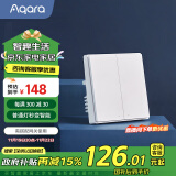 Aqara绿米联创 智能开关D1零火双键 已接入米家/HomeKit 遥控开关 白色