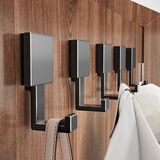 摩尚（moshang）挂衣钩打孔固定入户衣柜鞋柜进门玄关衣帽钩衣服壁挂墙壁单个挂钩 黑色-5只装