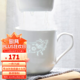 古镇陶瓷（GUZHENTAOCI）家用水杯过滤茶杯陶瓷玲珑景德镇杯子带盖办公杯茶具 十二生肖-牛