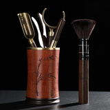 融匠 茶道六君子套装功夫茶具配件泡茶工具茶夹茶勺杯叉养壶笔茶刀针 【咏竹】花梨木(黑檀木配件)