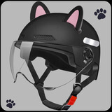 戈凡3C认证成人男士电动车头盔儿童骑行安全帽四季通用电瓶摩托车冬季 M101雅黑【透明短镜片】