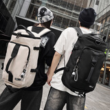 IROYA旅行包大容量短途出差双肩健身包男背包单肩手提运动行李包斜挎包 白色