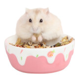 布卡星仓鼠食盆陶瓷碗草莓碗粉色厚重防翻兔子碗浴室厕所两用金丝熊用品