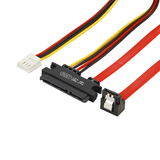 尘土 电脑电源线PH2.0 小4PIN+SATA转接一体硬盘光驱数据供电线7+15P SATA硬盘线 硬盘光驱电源数据线 SATA22P转7P【弯头】+小4P2.54 30CM