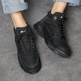 回力 Warrior 休闲鞋中高帮男靴英伦风工装鞋时尚马丁靴男鞋 WXP(WZ)-0167 黑色（不加绒） 41