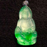 玉施冰种翡翠玉吊坠阳绿观音佛公玻璃种龙牌飘花貔貅缅甸A货玉石翡翠 已联系客服选货，尾款6000