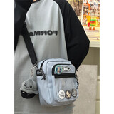 北慕男女小挎包潮牌单肩包 ins潮小包斜挎包学生背包休闲个性手机包 蓝色【小章鱼】