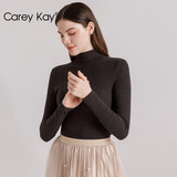 Carey Kay【反季清仓】女士保暖内衣女中领德绒发热保暖上衣修身显瘦打底衫 麻黑色(女士) L