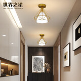 世界之星 现代简约过道灯北欧家用玄关灯吧台阳台门厅走廊灯入户衣帽间灯 金色