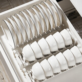 千夜碗盘餐具套装家用陶瓷碗具套装餐具整套釉下彩碗筷套装可进微波炉 圆形-30件【10碗10盘10筷】7英寸