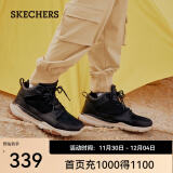 斯凯奇（Skechers）高帮男士工装靴冬季保暖防寒马丁靴休闲鞋雪地增高男靴65731 黑色/BLK 39.5