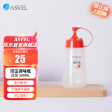 阿司倍鹭（ASVEL）家用厨房调味瓶塑料蜂蜜挤压瓶 尖嘴挤酱瓶细口耗油瓶 红色300ML