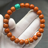 彩荷猴头正圆雕刻老型桶珠手捻核桃手串单圈文玩男女士佛珠手串链 【特级全品小凤仙】老型桶绿配珠