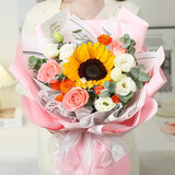 百花馆鲜花速递花礼向日葵真花束生日礼物送老师女生长辈同城配送小时达 温柔绽放|dy501