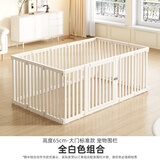 小虎泰戈树脂狗围栏室内宠物围栏狗栅栏自由拼接阳台小型犬泰迪博美狗笼子 【大门标准款】全白色-高度65cm 长103*宽70cm