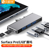 贝视特 surface pro 7\/6\/5\/4扩展坞转换器HDMI千兆网口拓展坞笔记本电脑配件 亮铂金Pro 5/6【HDMI】版本