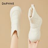 达芙妮户外加绒雪地靴女舒适休闲保暖面包鞋厚底棉鞋4623607142米色37