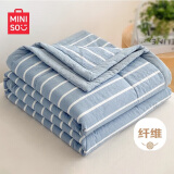 名创优品（MINISO）A类抗菌10%大豆纤维空调夏被 200*230cm 深灰条纹