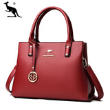 袋鼠魔方品牌包包女包女士手提包2025七夕时尚简约大容量妈妈包单肩斜挎包 红色