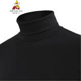 稻草人男士高领打底衫男装长袖加绒加厚内衣t恤修身韩版冬季潮 高领黑纯色 XL