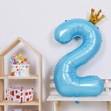 多美忆生日场景布置男孩数字生日气球道具氛围布置儿童派对装饰蓝色2