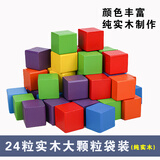 元气童趣婴儿积木1-3岁早教可啃咬儿童积木拼装玩具大颗粒木头实木宝宝可 入门装(24粒实木大颗粒袋装)