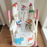 aing餐椅坐垫座套爱音C002s宝宝餐椅皮套安全带绑带配件 白边动物布垫+安全带含护肩裆