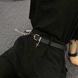 途尊（kingtrip） 韩版ins原宿风复古个性黑色皮带百搭裤带简约学生腰带装饰男女潮 主图款